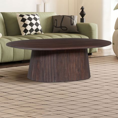 Table basse ovale Miguel 120 cm Dark Brown Structure en bois
