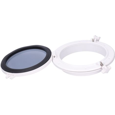 Hublot rond de 25 cm (10 pouces) en verre trempé blanc, pour bateau, yacht ou camping-car.