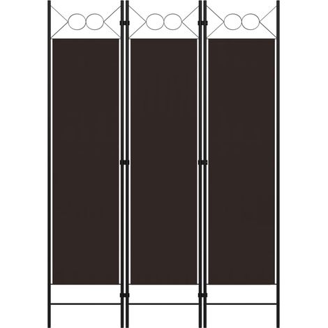vidaXL 3-Panel Room Divider Brown 120x180 cm