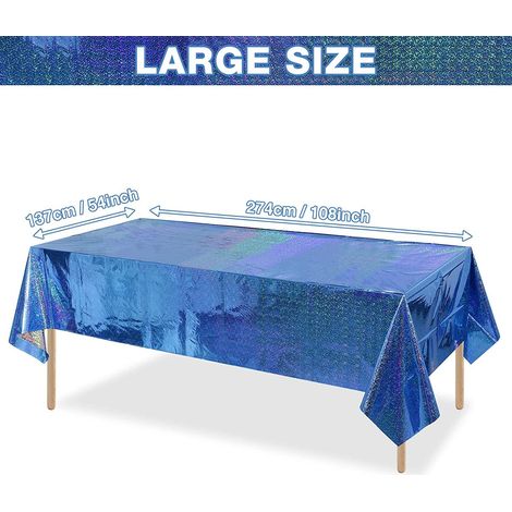 Partytischdecke, 2 Stück, bunte Kunststofftischdecke, 137 x 274 cm, rechteckige, wasserdichte Einwegtischdecke für Geburtstage, Kindergeburtstage, Hochzeitsdekorationen