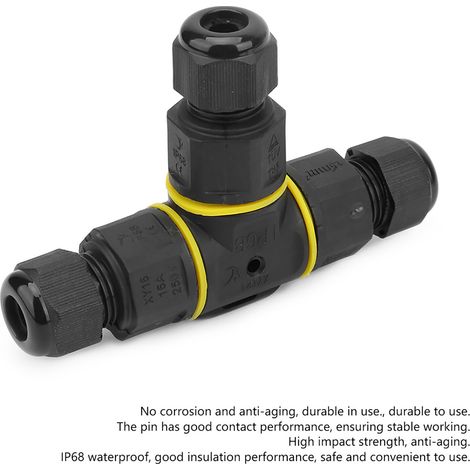 Boîtier de connexion imperméable IP68 raccord en T 3 broches câble enterré manchon connecteur (1/5)