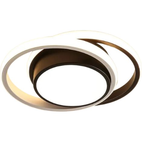 Plafonnier LED - 26 W - 3000 K - Lumière Chaude - Pour Chambre Salon Couloir Cuisine - Noir Blanc - 1 Pièce (1/5)