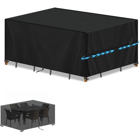 Housse de protection pour meubles de jardin 140x80x75cm, imperméable, anti-UV, tissu Oxford 420D (1/5)