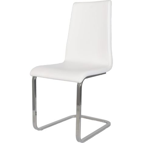 Tommychairs Berlin chair steel legs, wood seat and white faux leather (1/5)