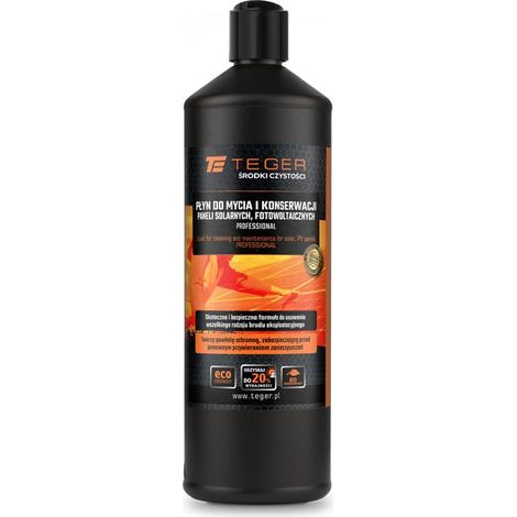 Liquido professionale per la pulizia e la manutenzione di pannelli solari e fotovoltaici, 1 l - tappo - disco/teger (1/2)