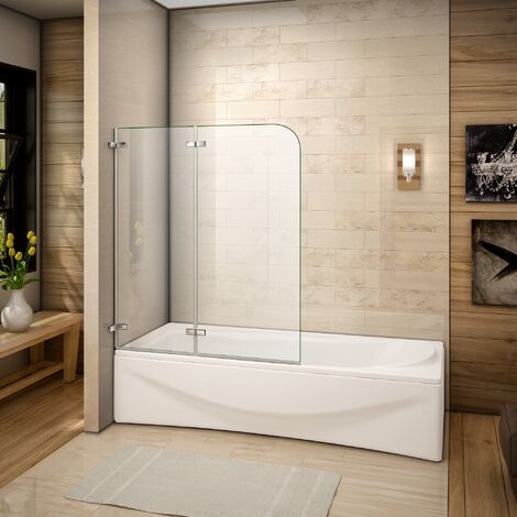 Mamparas de Bañera Plegable con Anclaje de Pared 5mm 120x140cm