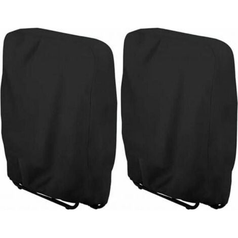 Housse de chaise longue pliante, lot de 2, imperméable et anti-poussière,durable largeur 71 x hauteur 110 cm (noir) (1/5)