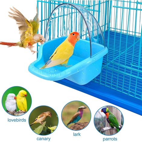 81113,5cm - Boîte de bain pour oiseaux suspendue, jouet de bain pour perroquet en cage (1/5)