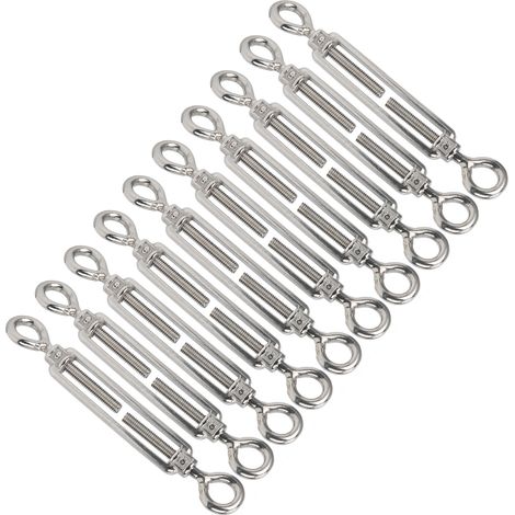 10 pièces tendeurs de câble en acier inoxydable avec boucles M6 pour câbles et cordes (1/5)