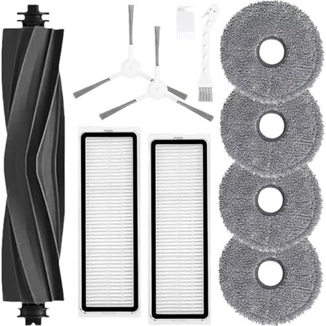 Applicable Kit d'Accessoires de Rechange Compatible Avec Dreame Bot L10 Prime/Pro - Aspirateur Robot, Brosse en Caoutchouc, Filtre HEPA, Brosse Latérale, Chiffon (1/5)