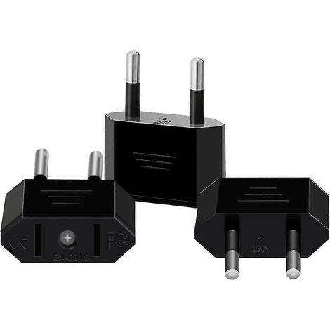 Adaptateur de prise USA vers France (lot de 3), adaptateur de prise USA vers prise européenne 2 broches pour appareils fonctionnant aux États-Unis (France, Allemagne, Espagne). (1/5)