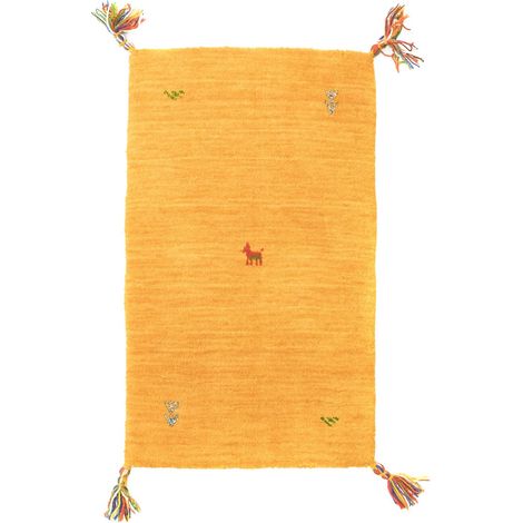 Tapis Gabbeh tissé Tapis Agra - Tapis en laine  - 75x45cm, Rectangular - 100% Laine vierge - Tissé main - Or