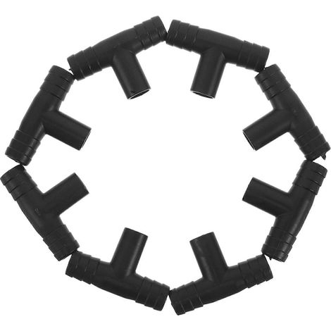 Lot de 20 raccords en T pour tuyau d'arrosage de fontaine de table, adaptateur de tuyau d'arrosage noir de 13 mm. (1/5)