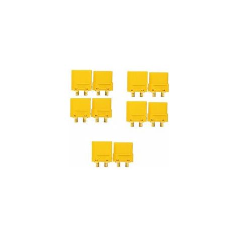 jaune，5 Paires XT90 Batterie Connecteur, XT90 Connecteur mâle et Femelle, avec Thermorétractable Tube, pour RC Lipo Battery