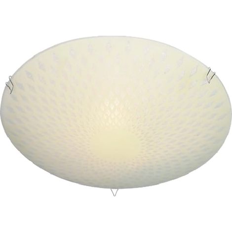 Plafon de 2 bombillas E27 D300 blanca/crema Sand Sulion