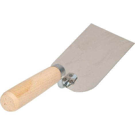 1 - Truelle de maçon - Acier inoxydable - Pour enduit et plâtre - Manche en bois ergonomique - Usage professionnel et privé - Naturel - 12,8x8,0cm (1/5)