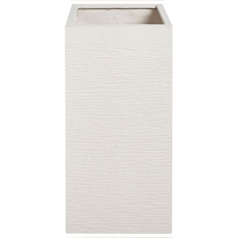 Beliani – Jardinière haute carrée 33x33x70 cm en fibre d'argile beige clair – Résistante aux UV – Trous de drainage – Capacité 65 L (1/5)