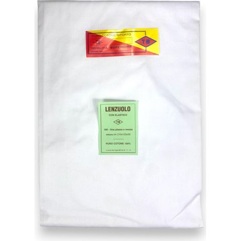 Coprimaterasso TB Poirino in cotone ritorto, adatto a materassi super alti fino a 30 cm - 3 misure Cm. 120x210x30 (1/3)