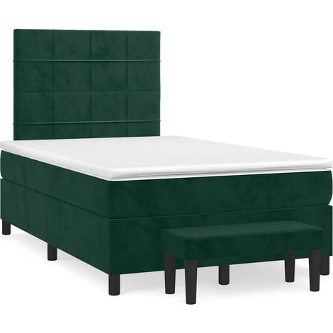Maison Exclusive - Cama box spring con colchón terciopelo verde o (1/5)