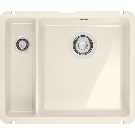Évier de cuisine Kubus Fraceram KXK 160-37-12 vanilla - 545 x 454 mm - sous-meuble 60 cm - vidage manuel - Franke (1/2)