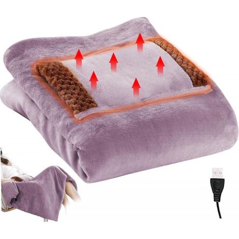 Couverture chauffante 24x31 pouces Petite couverture chauffante USB rapide avec grande poche pour les mains Peluche lavable (1/5)
