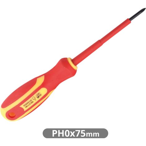 Isolierter Philips PH0x75mm-Schraubendreher