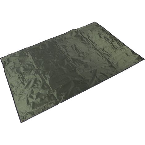 Tapis de sol de tente de camping taille S, imperméable, en tissu Oxford résistant à l'usure, vert olive. (1/5)