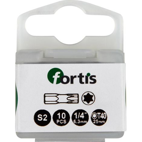 Bit Torsion 1/4" DIN3126 C6,3 T40x25mm 10er Pack FORTIS (1/5)