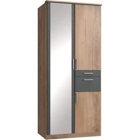 Wimex VOLOS Schrank Eiche Balken Graphit 90x58x199 cm