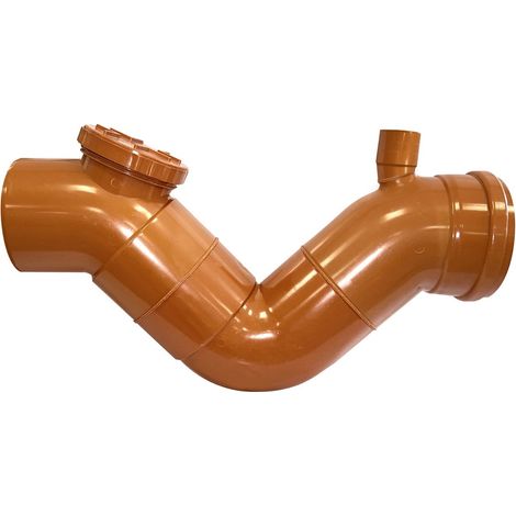 Sifone firenze orizzontale fognatura con sfiato in pvc (1 Tappo) : Diametro - 100