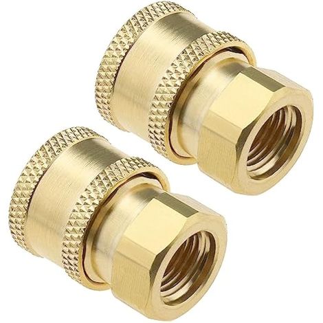 2 pièces Raccord de nettoyeur haute pression 1/4" femelle NPT standard universel à connexion rapide Adaptateur pour équipement d'eau (1/5)
