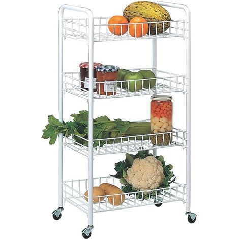 Rayen Multifunktionaler Wagen Weiß Holz 41x26x79 cm