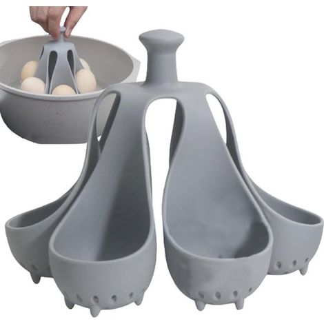 Cuociuova - cuociuova in silicone, bollitore per uova in silicone, piccoli fori, fornelli per uova sode Gadget per cucinare le uova in silicone, si adatta a un cassetto, alta temperatura (1/5)
