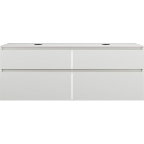 burgbad Lin20 mueble bajo para lavabo con consola, 2 huecos para