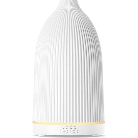100-ml-Duftöl-Diffusor, elektrischer Duftdiffusor mit 8 LEDs, BPA-freier Ultraschall-Luftbefeuchter für Zuhause und Büro, Weiß (1/5)