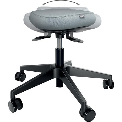 Tabouret Ergonomique sur roulettes, Hauteur réglable (47–60cm) : Coussin Mousse Double densité, Selle Ergonomique pour Bureau, télétravail, Loisirs, Noir, 65770095 (1/5)