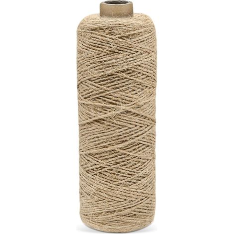 Ficelle Jute 200m, 1mm Fil de Jute Corde, pour Ricolage, Jardinage, Macramé et Emballage de Cadeaux (1/5)