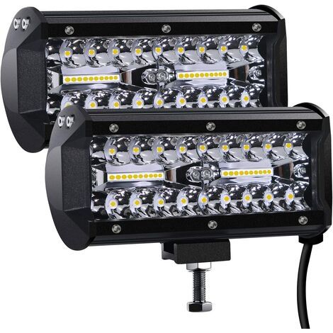 LED Work Light, 12V 120W 7'' LED Spotlight Car Bar Waterproof LED Work Light, 12V Waterproof IP67 Spot Flood Fog Lights 27,000lm Work Lights, for Car Truck Tractor (1/4)