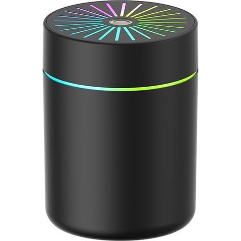 Piccolo umidificatore portatile con luce notturna a LED colorata, umidificatore da tavolo USB personale, nero (1/5)