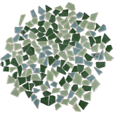 200 g de pierres de mosaïque uniques à faire soi-même, carreaux de mosaïque émaillés durables, carreaux de mosaïque délicats à faire soi-même-2.00X0.40X0.40CM-Green
