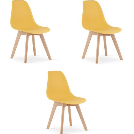 Sedia KITO color senape / gambe naturali x 3 (1/5)