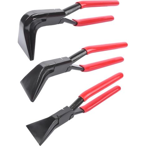 Pince à plier Jeu de pinces à plier la tôle 3 pièces Pince à border droites 0°,45° et 90°,acier au carbone noir bruni,rouge (1/5)
