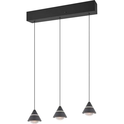 Pendelleuchte Hängeleuchte Deckenleuchte Metall schwarz matt Farbwechsel H 200cm