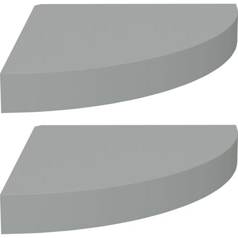 Étagères d'angle flottantes 2 pcs Gris 25x25x3,8 MDF (1/5)
