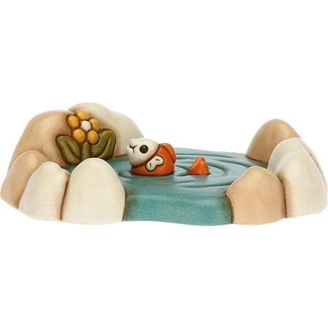 Étang avec Petit Poisson - Céramique - Moderne - Bol - Décoration - 13 x 10,3 x 3 cm - Multicolore - Pois - Fabriqué à la main - Noël (1/5)