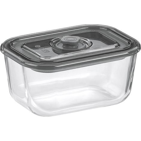 Lebensmittelbehälter, Borosilikatglas/Kunststoff, 0,4 l, 14 x 10 x 6,5 cm / Kela