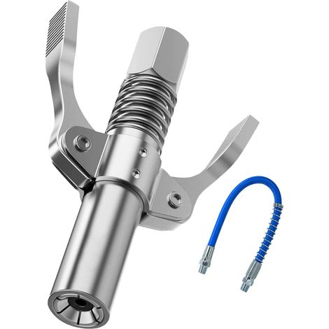 Coupler Pistolet à Graisse,1 Embout Pompe a Graisse,Embout Graissage Coupler,Pince-étau Pistolet Graisseur avec Tous Les Types De Presses à Graisse Double Poignée (1/5)