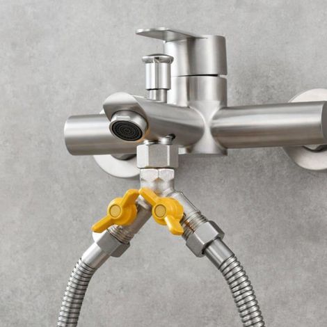 Robinetterie 3 Voies Laiton - Raccord Y G 1/2 - Séparateur Eau Douche Cuisine Salle De Bain - 1 Pièce (1/5)