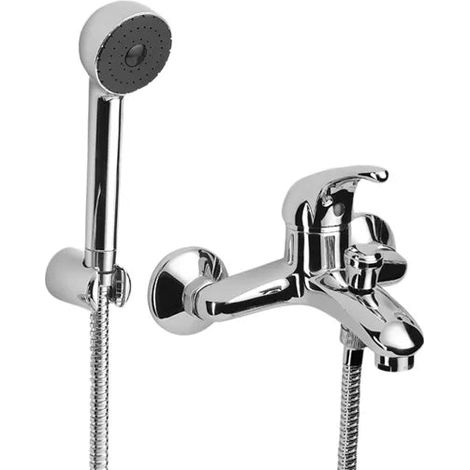 Eurorama - Miscelatore Vasca Con Deviatore, Doccetta E Flessibile Cromato - Serie: Reve