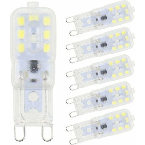 6 Pièces Ampoules LED G9 Blanc Froid 3W 6500K sans Scintillement Halogène Remplacement LED Dimmable Ampoule LED Capsule Économie d’Énergie pour Applique Murale Lustre Réfrigérateur AC 220V (1/5)